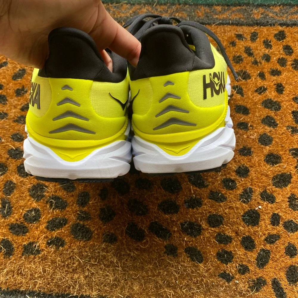 Hoka Clifton 8 running shoes Yellow and White Athletic Shoes - Picture 4 of 11
